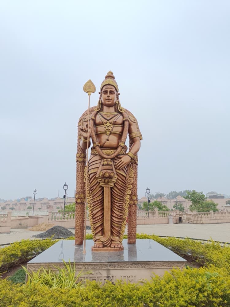 Lord Kartikeya statue on the Mahakal Lok walkway, Ujjain