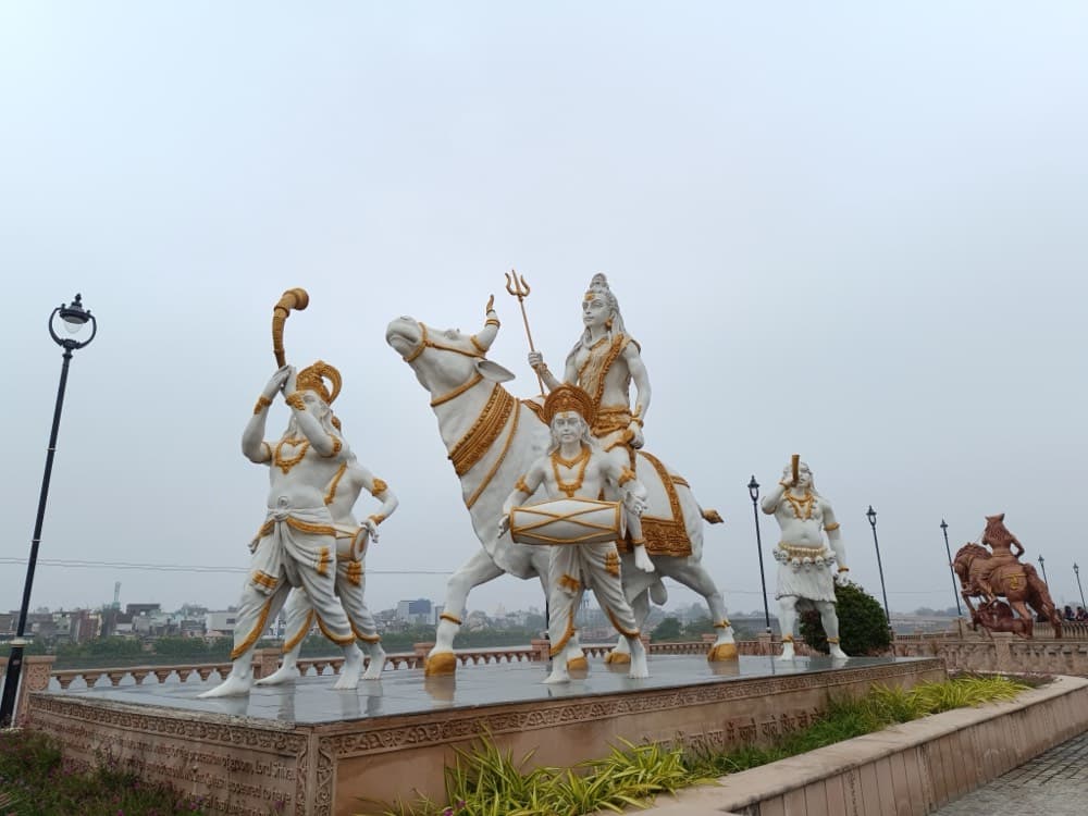 Shiva and Parvati riding Nandi statue at Mahakal Lok, Ujjain